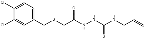 1-[[2-[(3,4-dichlorophenyl)methylsulfanyl]acetyl]amino]-3-prop-2-enylthiourea Struktur