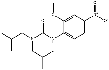 3-(2-methoxy-4-nitrophenyl)-1,1-bis(2-methylpropyl)urea Struktur