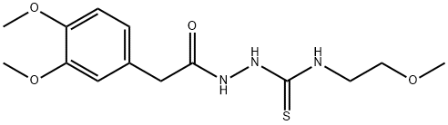 1-[[2-(3,4-dimethoxyphenyl)acetyl]amino]-3-(2-methoxyethyl)thiourea Struktur