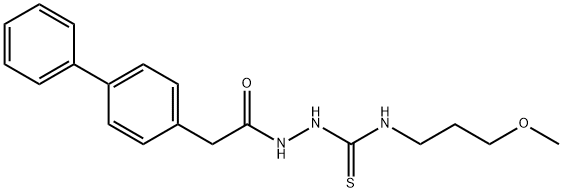 1-(3-methoxypropyl)-3-[[2-(4-phenylphenyl)acetyl]amino]thiourea Struktur