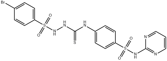 1-[(4-bromophenyl)sulfonylamino]-3-[4-(pyrimidin-2-ylsulfamoyl)phenyl]thiourea Struktur