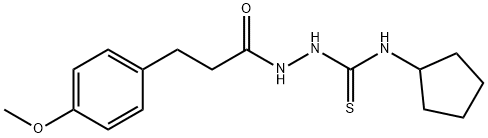 1-cyclopentyl-3-[3-(4-methoxyphenyl)propanoylamino]thiourea Struktur