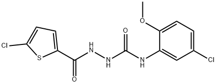 1-(5-chloro-2-methoxyphenyl)-3-[(5-chlorothiophene-2-carbonyl)amino]urea Struktur