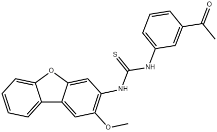 1-(3-acetylphenyl)-3-(2-methoxydibenzofuran-3-yl)thiourea Struktur