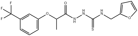 1-(furan-2-ylmethyl)-3-[2-[3-(trifluoromethyl)phenoxy]propanoylamino]thiourea Struktur