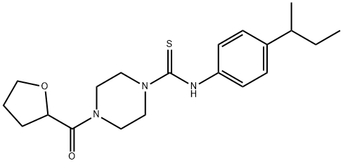 N-(4-butan-2-ylphenyl)-4-(oxolane-2-carbonyl)piperazine-1-carbothioamide Struktur