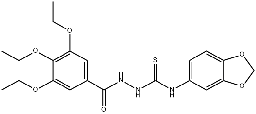 1-(1,3-benzodioxol-5-yl)-3-[(3,4,5-triethoxybenzoyl)amino]thiourea Struktur