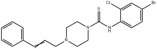 N-(4-bromo-2-chlorophenyl)-4-[(E)-3-phenylprop-2-enyl]piperazine-1-carbothioamide Struktur