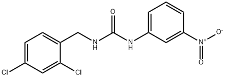 1-[(2,4-dichlorophenyl)methyl]-3-(3-nitrophenyl)urea Struktur