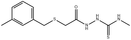 1-methyl-3-[[2-[(3-methylphenyl)methylsulfanyl]acetyl]amino]thiourea Struktur