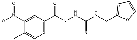 1-(furan-2-ylmethyl)-3-[(4-methyl-3-nitrobenzoyl)amino]thiourea Struktur