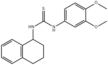 1-(3,4-dimethoxyphenyl)-3-(1,2,3,4-tetrahydronaphthalen-1-yl)thiourea Struktur