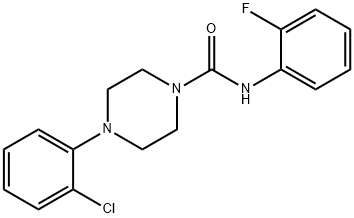 4-(2-chlorophenyl)-N-(2-fluorophenyl)piperazine-1-carboxamide Struktur