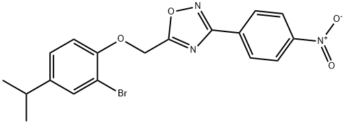 5-[(2-bromo-4-propan-2-ylphenoxy)methyl]-3-(4-nitrophenyl)-1,2,4-oxadiazole Struktur