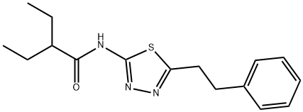 2-ethyl-N-[5-(2-phenylethyl)-1,3,4-thiadiazol-2-yl]butanamide Struktur