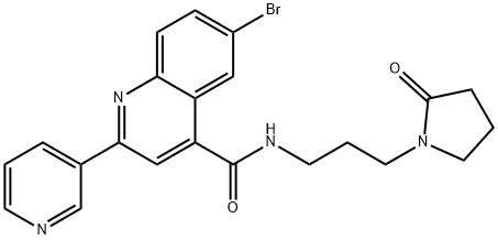 6-bromo-N-[3-(2-oxopyrrolidin-1-yl)propyl]-2-pyridin-3-ylquinoline-4-carboxamide Struktur