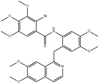 2-bromo-N-[2-[(6,7-dimethoxyisoquinolin-1-yl)methyl]-4,5-dimethoxyphenyl]-3,4,5-trimethoxybenzamide Struktur