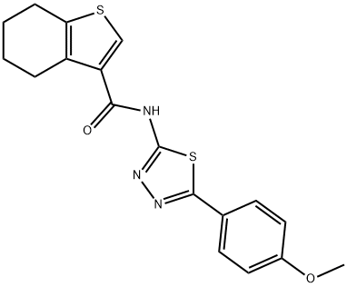 N-[5-(4-methoxyphenyl)-1,3,4-thiadiazol-2-yl]-4,5,6,7-tetrahydro-1-benzothiophene-3-carboxamide Struktur