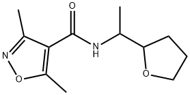 3,5-dimethyl-N-[1-(oxolan-2-yl)ethyl]-1,2-oxazole-4-carboxamide Struktur