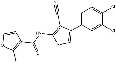 N-[3-cyano-4-(3,4-dichlorophenyl)thiophen-2-yl]-2-methylfuran-3-carboxamide Struktur