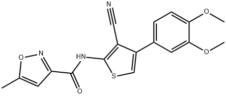 N-[3-cyano-4-(3,4-dimethoxyphenyl)thiophen-2-yl]-5-methyl-1,2-oxazole-3-carboxamide Struktur