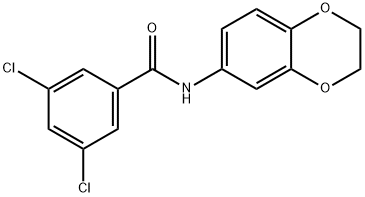 3,5-dichloro-N-(2,3-dihydro-1,4-benzodioxin-6-yl)benzamide Struktur