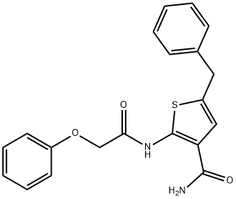 5-benzyl-2-[(2-phenoxyacetyl)amino]thiophene-3-carboxamide Struktur