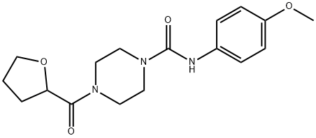 N-(4-methoxyphenyl)-4-(oxolane-2-carbonyl)piperazine-1-carboxamide Struktur