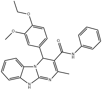 4-(4-ethoxy-3-methoxyphenyl)-2-methyl-N-phenyl-1,4-dihydropyrimido[1,2-a]benzimidazole-3-carboxamide Struktur