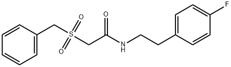 2-benzylsulfonyl-N-[2-(4-fluorophenyl)ethyl]acetamide Struktur