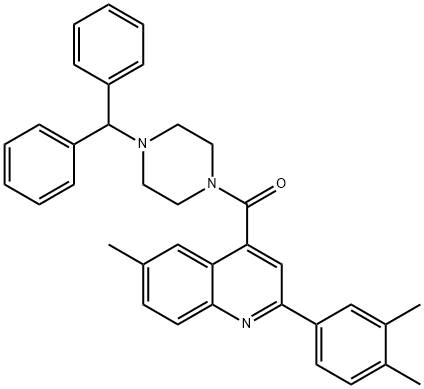 (4-benzhydrylpiperazin-1-yl)-[2-(3,4-dimethylphenyl)-6-methylquinolin-4-yl]methanone Struktur