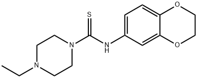 N-(2,3-dihydro-1,4-benzodioxin-6-yl)-4-ethylpiperazine-1-carbothioamide Struktur