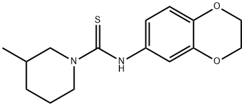 N-(2,3-dihydro-1,4-benzodioxin-6-yl)-3-methylpiperidine-1-carbothioamide Struktur