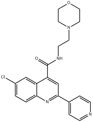 6-chloro-N-(2-morpholin-4-ylethyl)-2-pyridin-4-ylquinoline-4-carboxamide Struktur