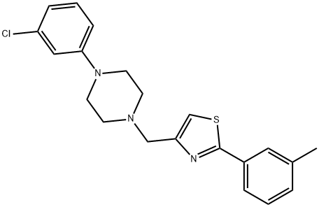 4-[[4-(3-chlorophenyl)piperazin-1-yl]methyl]-2-(3-methylphenyl)-1,3-thiazole Struktur