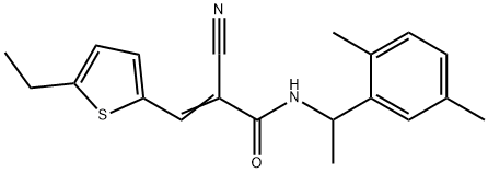 (E)-2-cyano-N-[1-(2,5-dimethylphenyl)ethyl]-3-(5-ethylthiophen-2-yl)prop-2-enamide Struktur