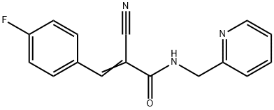 (E)-2-cyano-3-(4-fluorophenyl)-N-(pyridin-2-ylmethyl)prop-2-enamide Struktur