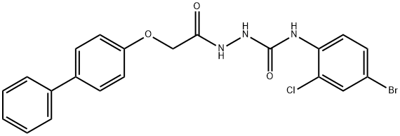 1-(4-bromo-2-chlorophenyl)-3-[[2-(4-phenylphenoxy)acetyl]amino]urea Struktur