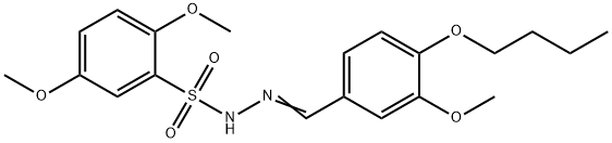 N-[(Z)-(4-butoxy-3-methoxyphenyl)methylideneamino]-2,5-dimethoxybenzenesulfonamide Struktur