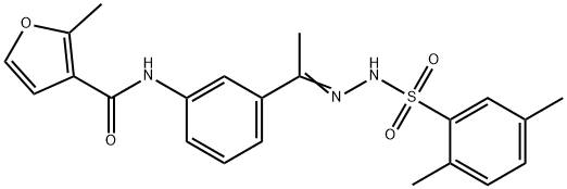 N-[3-[(Z)-N-[(2,5-dimethylphenyl)sulfonylamino]-C-methylcarbonimidoyl]phenyl]-2-methylfuran-3-carboxamide Struktur