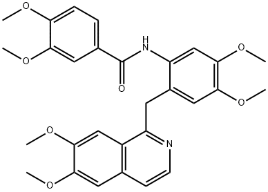 N-[2-[(6,7-dimethoxyisoquinolin-1-yl)methyl]-4,5-dimethoxyphenyl]-3,4-dimethoxybenzamide Struktur