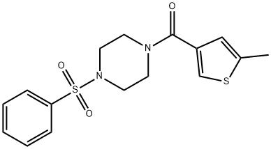 [4-(benzenesulfonyl)piperazin-1-yl]-(5-methylthiophen-3-yl)methanone Struktur