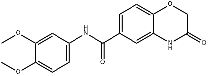 N-(3,4-dimethoxyphenyl)-3-oxo-4H-1,4-benzoxazine-6-carboxamide Struktur