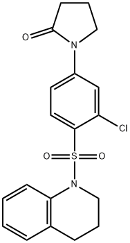 1-[3-chloro-4-(3,4-dihydro-2H-quinolin-1-ylsulfonyl)phenyl]pyrrolidin-2-one Struktur