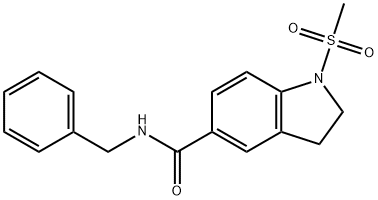 N-benzyl-1-methylsulfonyl-2,3-dihydroindole-5-carboxamide Struktur