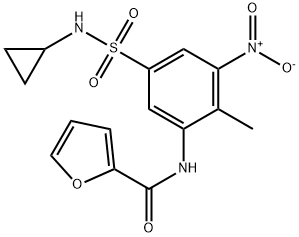 N-[5-(cyclopropylsulfamoyl)-2-methyl-3-nitrophenyl]furan-2-carboxamide Struktur