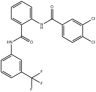 3,4-dichloro-N-[2-[[3-(trifluoromethyl)phenyl]carbamoyl]phenyl]benzamide Struktur