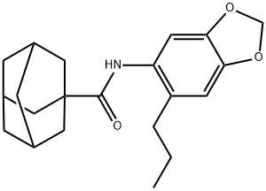 N-(6-propyl-1,3-benzodioxol-5-yl)adamantane-1-carboxamide Struktur