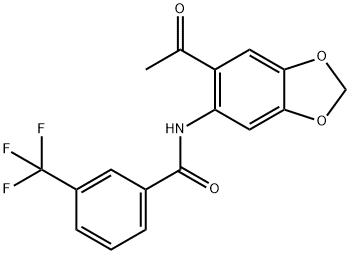 N-(6-acetyl-1,3-benzodioxol-5-yl)-3-(trifluoromethyl)benzamide Struktur