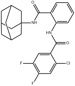 N-[2-(1-adamantylcarbamoyl)phenyl]-2-chloro-4,5-difluorobenzamide Struktur